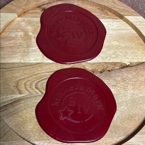 Red Rubber Makers Mark Dining Bar Coasters